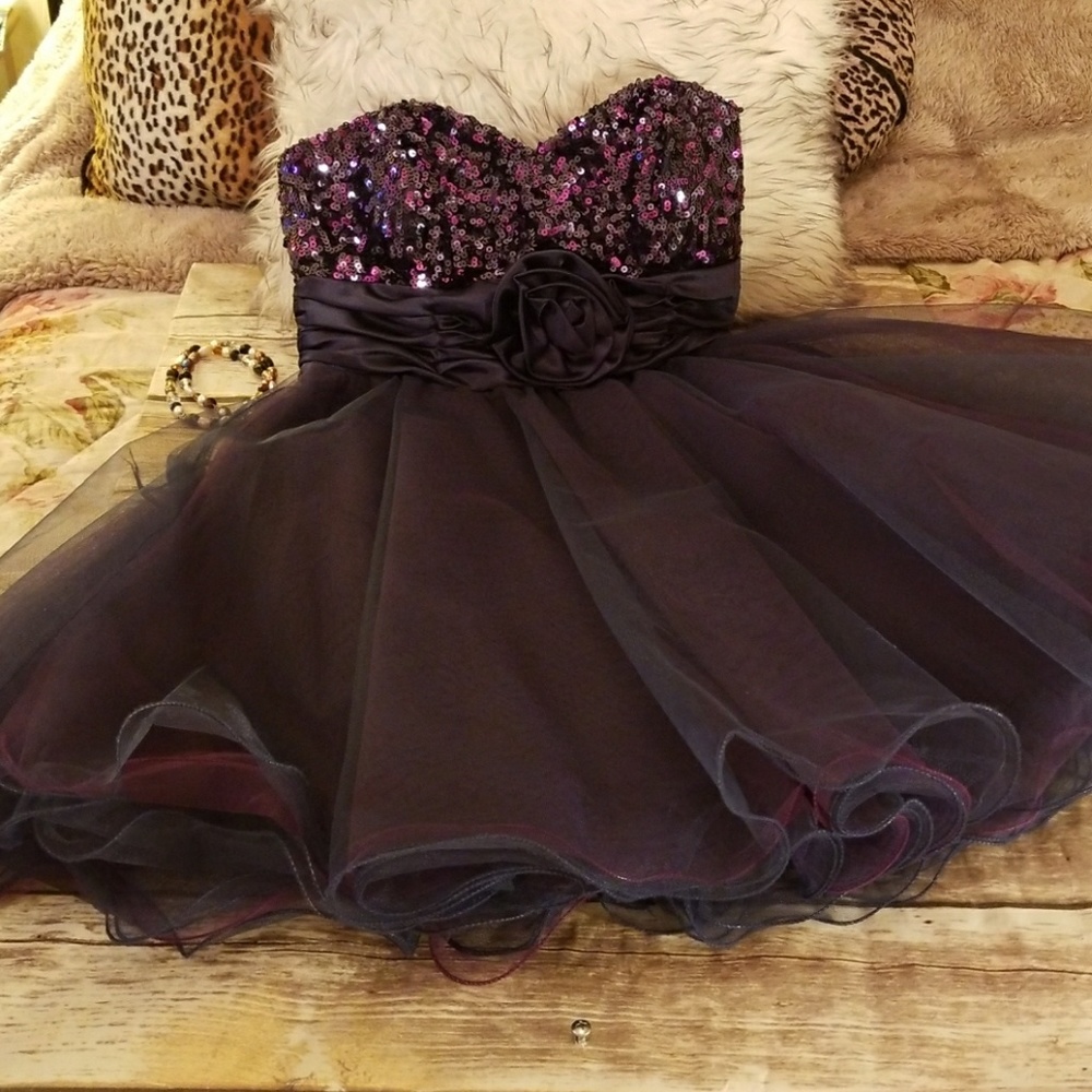 Sequined Strapless Dress - Picture 1 of 6